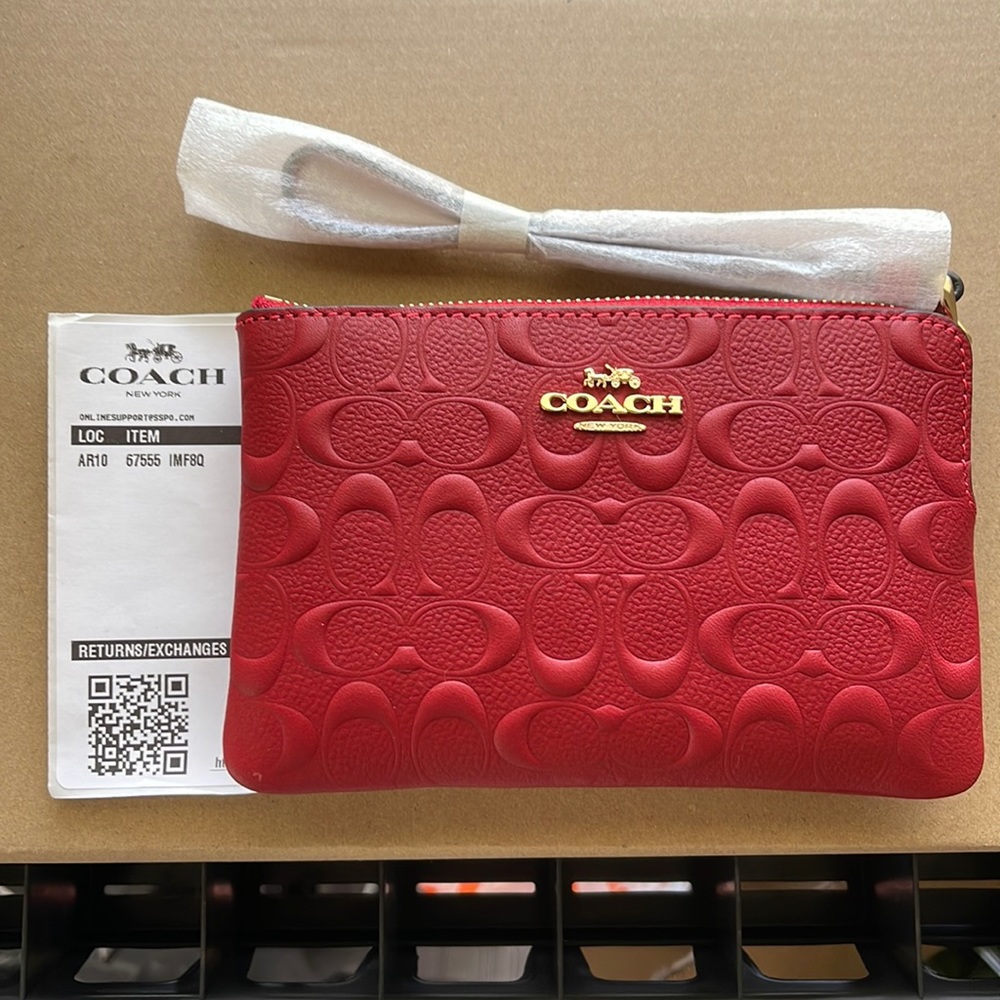 Coach Women’s Corner Zip Wristlet.